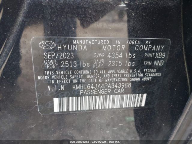 KMHL64JA4PA343968 Hyundai SONATA SEL