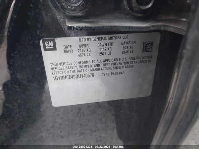2013 CHEVROLET VOLT 1G1RH6E49DU149576 Photo 8