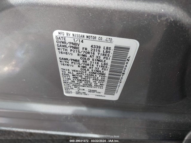 Nissan Rogue Select S 2014 JN8AS5MTXEW101152 Image 9