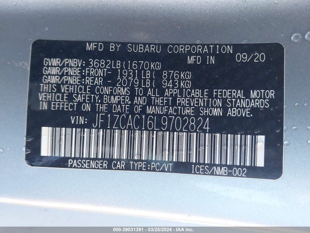 Subaru Brz Limited 2020 JF1ZCAC16L9702824 Image 9