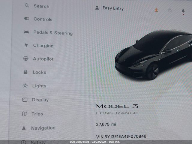5YJ3E1EA4JF070948 Tesla Model 3 Long Range/mid Range