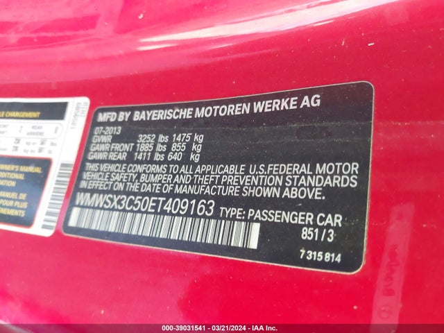 2014 MINI COUPE WMWSX3C50ET409163 Photo 8