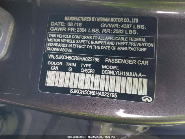 SJKCH5CR8HA022795 Infiniti Qx30 Premium