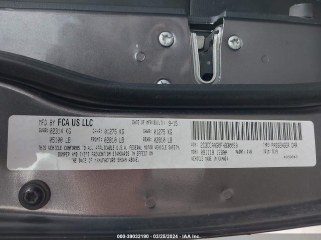 Chrysler 300 Limited 2015 2C3CCAAG0FH930060 Image 9