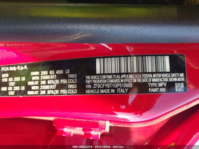ZFBCFYBT1GP510900 Fiat 500x Easy