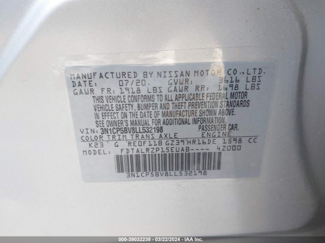 Nissan Kicks S Xtronic Cvt 2020 3N1CP5BV8LL532198 Image 9