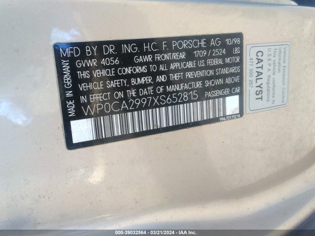 1999 PORSCHE 911 WP0CA2997XS652815 Photo 8