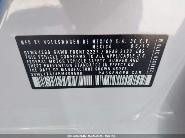 3VWL17AJ4HM406508 Volkswagen Jetta 1.8t Sel/1.8t Sel Premium