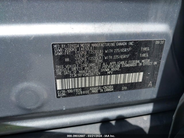 Toyota RAV4 LE 2021 2T3K1RFV0MC087124 Image 9