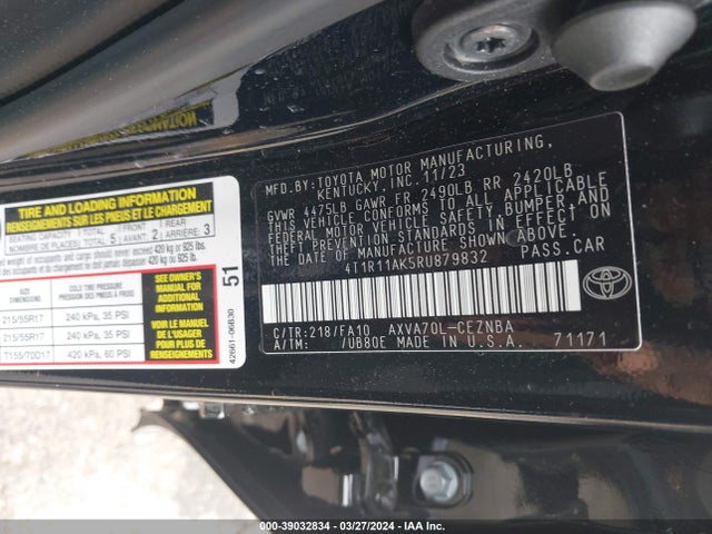 Toyota CAMRY LE 2024 4T1R11AK5RU879832 Image 9
