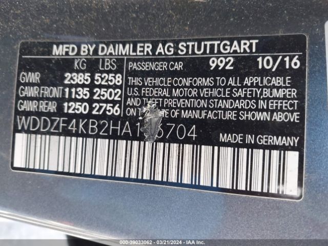 WDDZF4KB2HA136704 Mercedes-Benz E 300 4matic