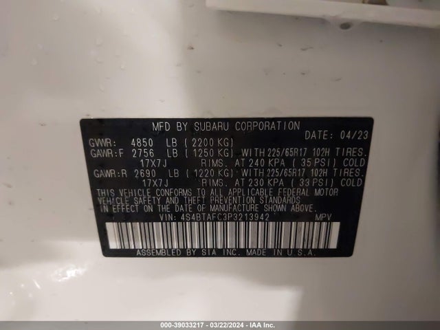 Subaru Outback Premium 2023 4S4BTAFC3P3213942 Image 9