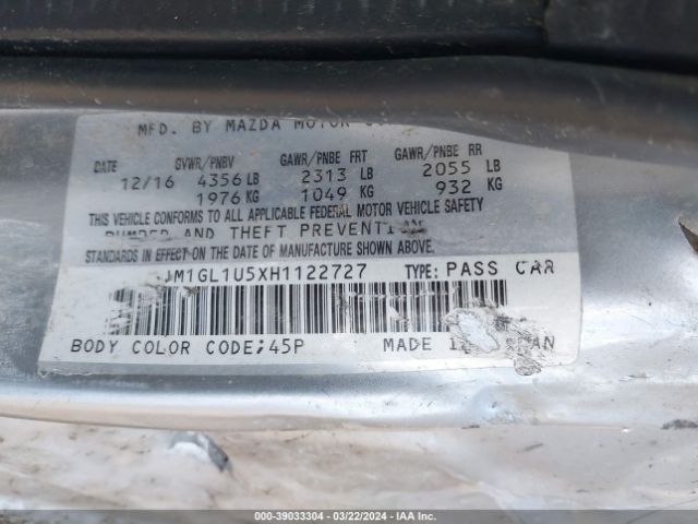 JM1GL1U5XH1122727 Mazda Mazda6 Sport