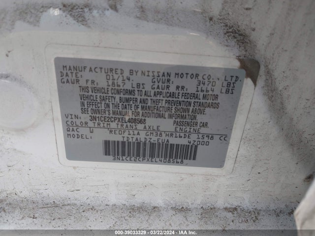 Nissan Versa Note Sv 2014 3N1CE2CPXEL408568 Image 9
