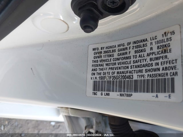 Honda Civic Ex-t 2016 19XFC1F35GE200463 Image 9