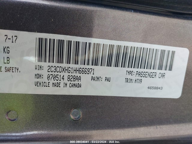 Dodge Charger Sxt Rwd 2017 2C3CDXHG1HH666971 Image 9