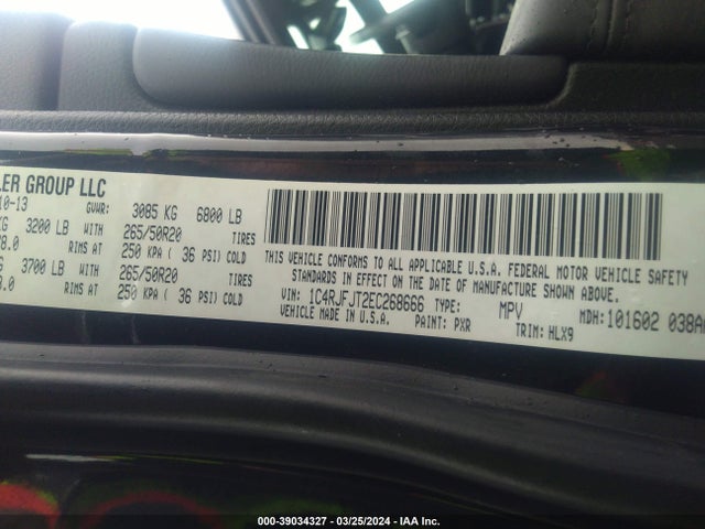 Jeep Grand Cherokee Summit 2014 1C4RJFJT2EC268666 Image 9