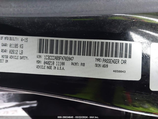 Chrysler 200 Limited 2015 1C3CCCAB9FN702047 Image 9
