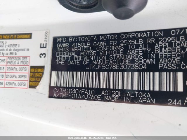 JTKJF5C78E3073804 Scion TC