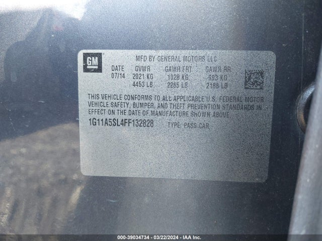 Chevrolet Malibu 1fl 2015 1G11A5SL4FF132828 Image 9