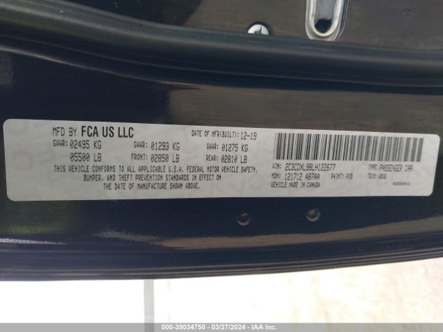 2020 DODGE CHARGER 2C3CDXL98LH122677 Photo 8