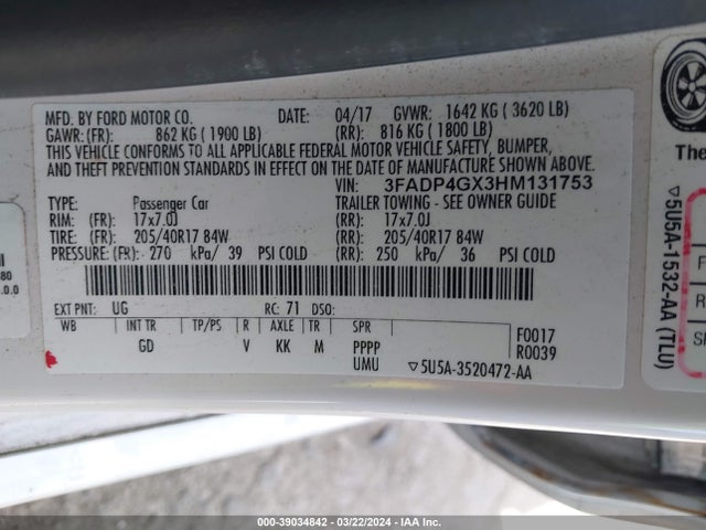 Ford FIESTA ST 2017 3FADP4GX3HM131753 Image 9