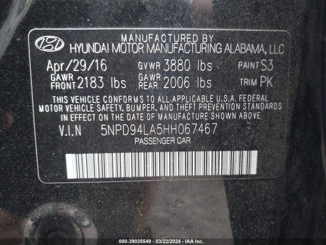 Hyundai Elantra Eco 2017 5NPD94LA5HH067467 Image 9