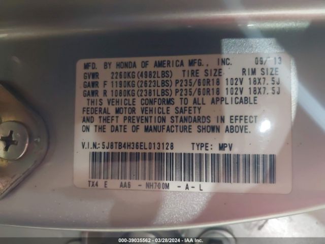 5J8TB4H36EL013128 Acura RDX