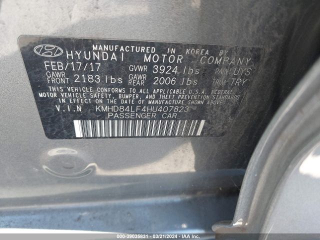 KMHD84LF4HU407823 Hyundai Elantra Value Edition