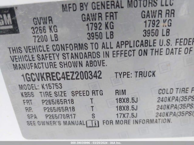 Chevrolet Silverado 1500 1lt 2014 1GCVKREC4EZ200342 Image 9