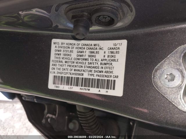 2HGFC2F7XJH505608 Honda CIVIC EX