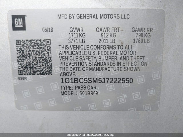 Chevrolet Cruze Ls Auto 2018 1G1BC5SM5J7222550 Image 9