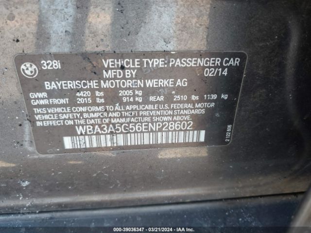WBA3A5G56ENP28602 BMW 328I