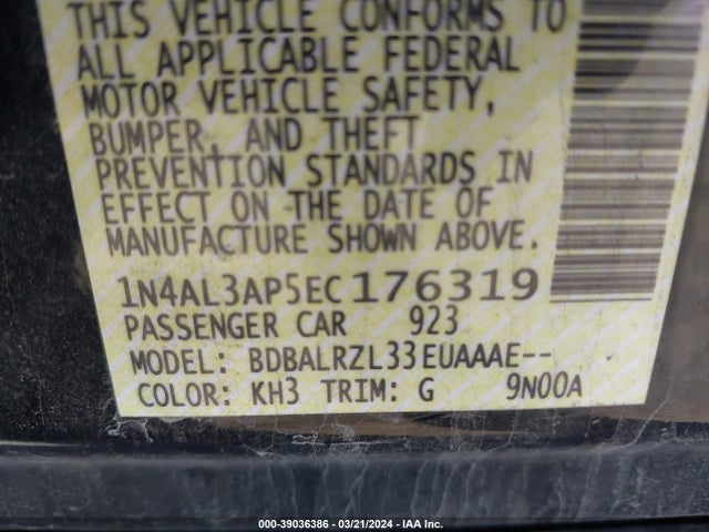 Nissan Altima 2.5 S 2014 1N4AL3AP5EC176319 Image 9