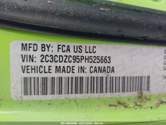 2C3CDZC95PH525663 Dodge Challenger