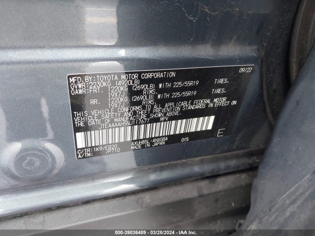Toyota Venza Xle 2022 JTEAAAAH5NJ117677 Image 9