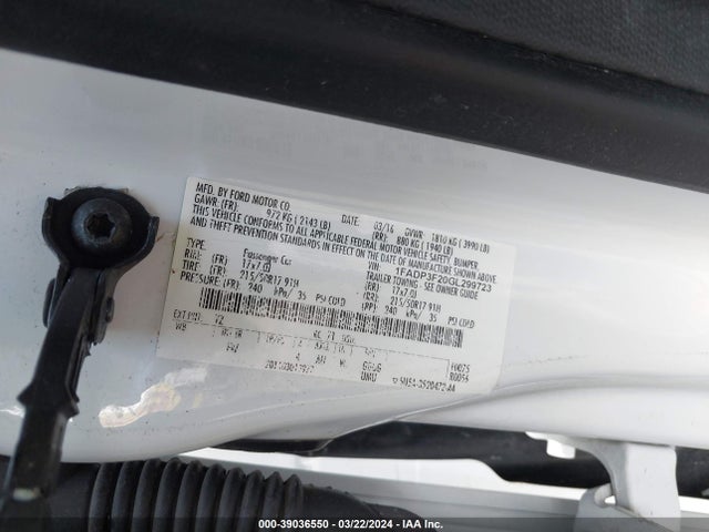 Ford FOCUS SE 2016 1FADP3F20GL299723 Image 9