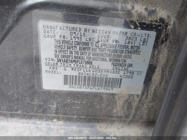 Nissan SENTRA SV 2015 3N1AB7AP6FL679869 Image 9