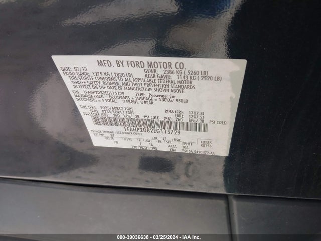 Ford TAURUS SE 2014 1FAHP2D82EG115729 Image 9