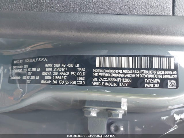 Jeep Renegade Latitude 4x4 2018 ZACCJBBB4JPH12866 Image 9