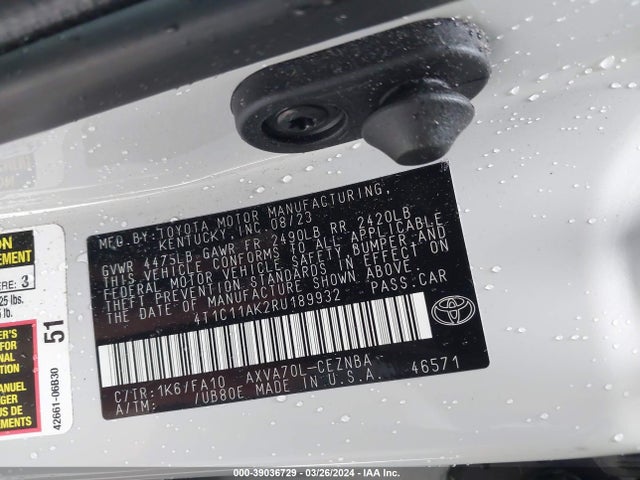 Toyota CAMRY LE 2024 4T1C11AK2RU189932 Image 9