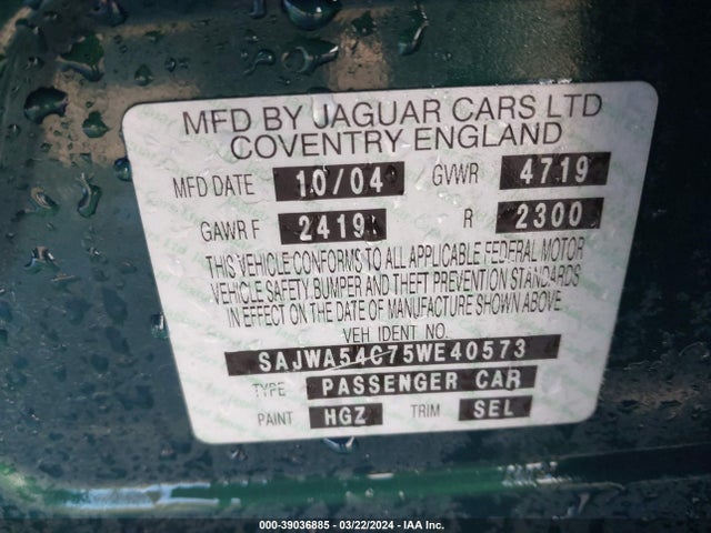 2005 JAGUAR X-TYPE SAJWA54C75WE40573 Photo 8