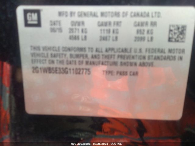 2G1WB5E33G1102775 Chevrolet Impala Limited Lt