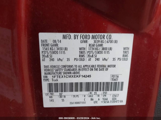 Ford F-150 Stx 2014 1FTEX1CMXEKF14245 Image 9