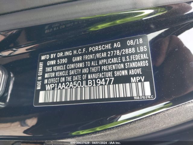 WP1AA2A50JLB19477 Porsche Macan Sport Edition