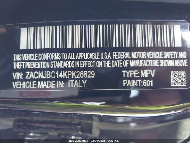 ZACNJBC14KPK26829 Jeep Renegade Trailhawk 4x4
