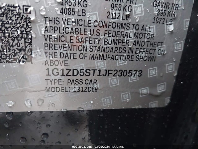 Chevrolet MALIBU LT 2018 1G1ZD5ST1JF230573 Image 9