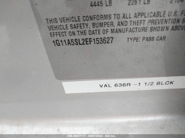 Chevrolet Malibu 1fl 2014 1G11A5SL2EF153627 Image 9
