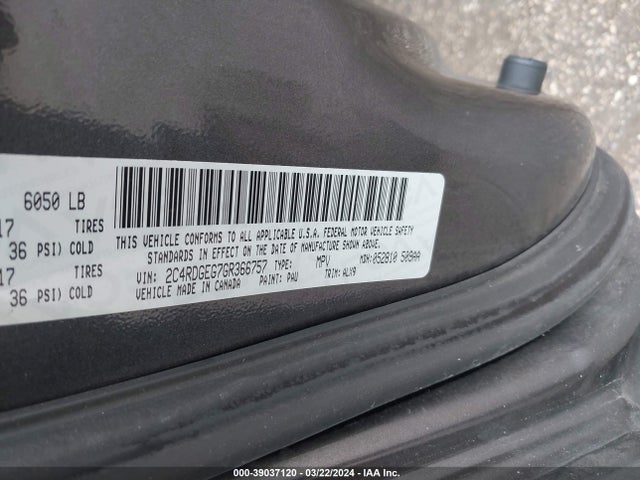 Dodge Grand Caravan R/t 2016 2C4RDGEG7GR366757 Image 9