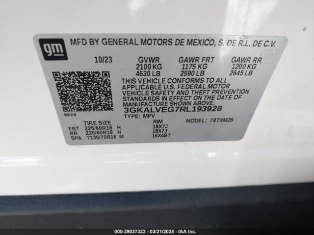 3GKALVEG7RL193928 GMC Terrain Slt